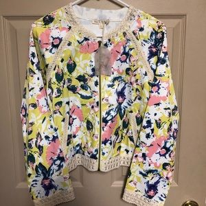 Hem & Thread Lime Green Floral Jacket